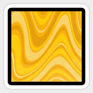 Swirl Abstract Yellow Orange Retro 70s Sticker